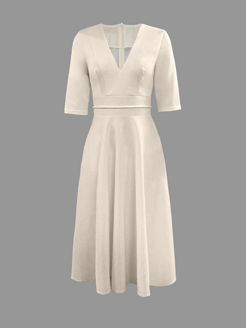 Retro White A-Line Swing Dress – Vivienne-S-Nora Luxe