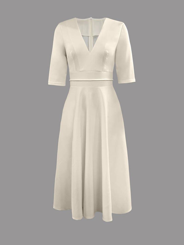 Retro White A-Line Swing Dress – Vivienne-S-Nora Luxe