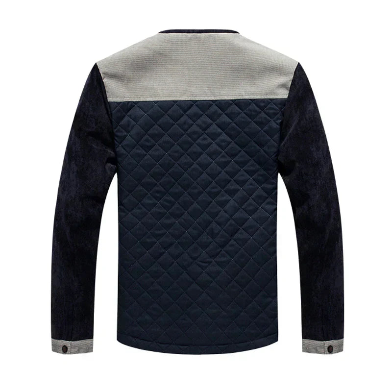 Retro windbreaker with stand-up collar for men - Orlando-Blue Grey-S-Nora Luxe