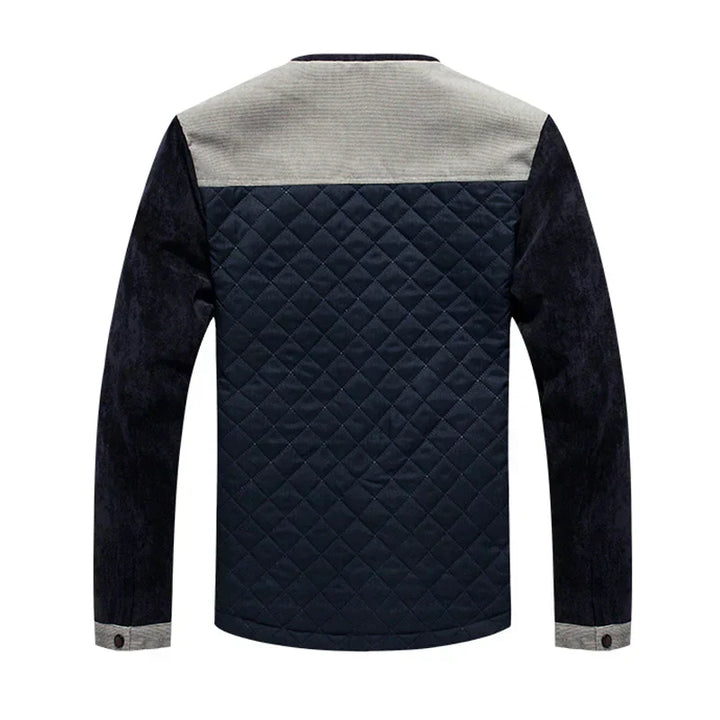 Retro windbreaker with stand-up collar for men - Orlando-Blue Grey-S-Nora Luxe