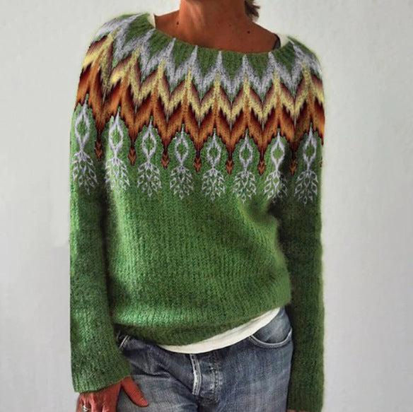 Retro Women's Sweater - Celeste-Light Green-S-Nora Luxe