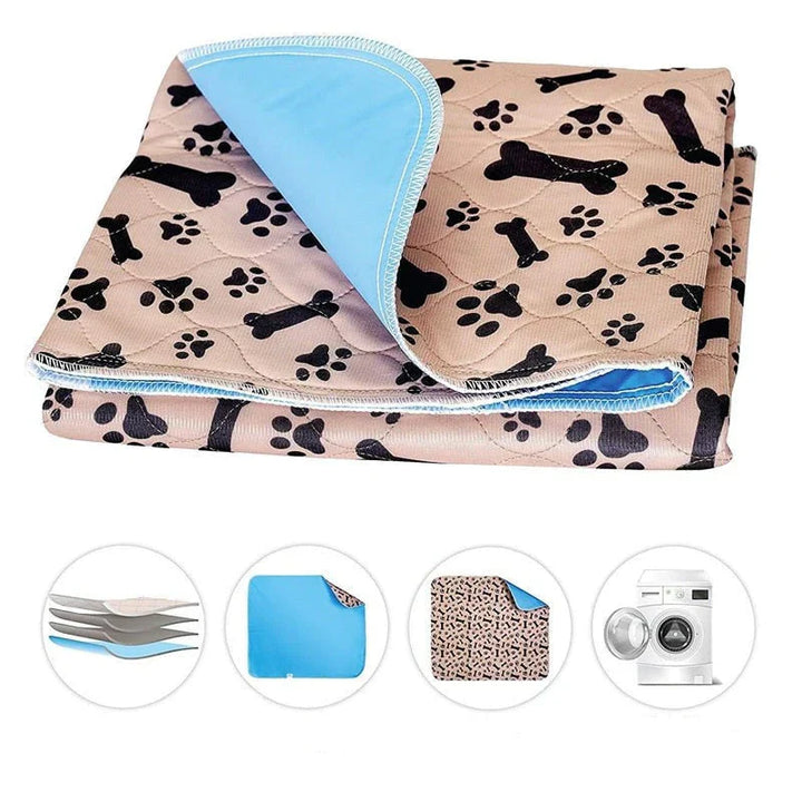 Reusable Plasma for Dogs - EcoPad-Coffee-Bone-Paw-27.56 x 31.5 inches-Nora Luxe
