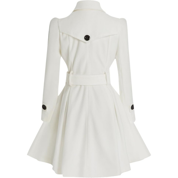 Reversible Wool Peacoat with Belt - Patty-Black-S-Nora Luxe