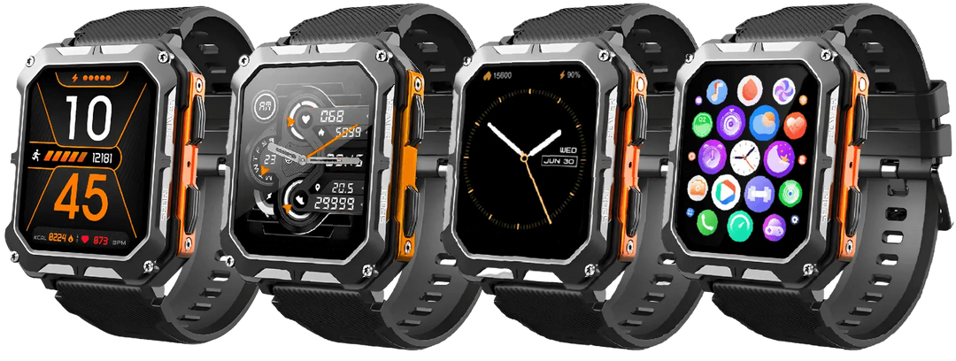 Robust Smartwatch with Heart Rate Monitor & Step Counter - EnduranceX-Black-Nora Luxe
