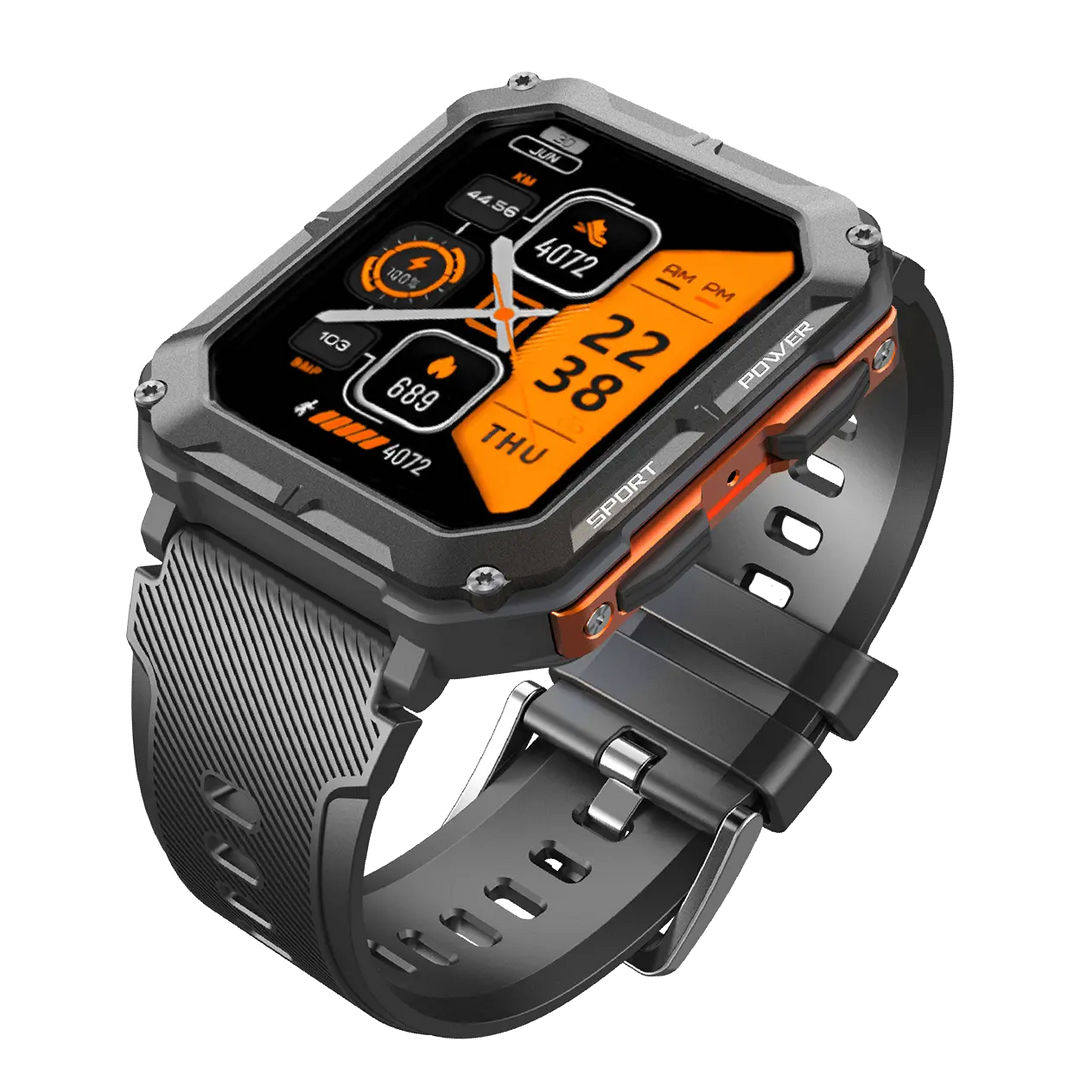 Robust Smartwatch with Heart Rate Monitor & Step Counter - EnduranceX-Black-Nora Luxe