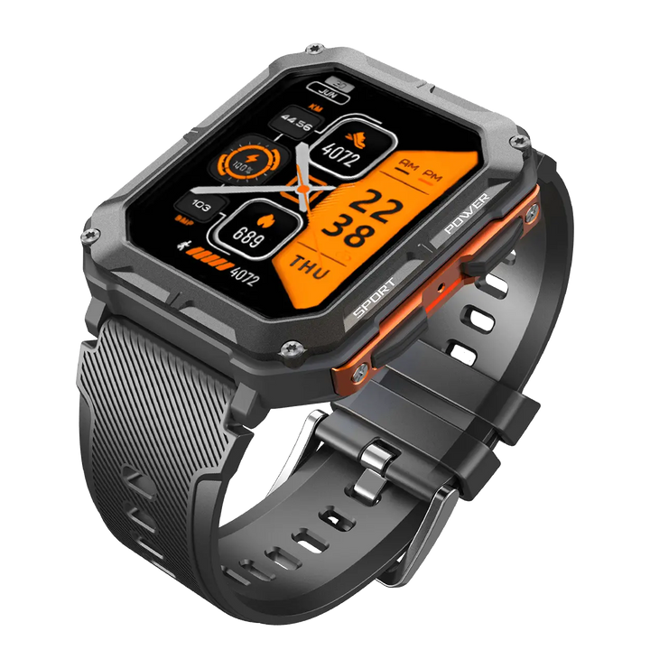 Robust Smartwatch with Heart Rate Monitor & Step Counter - EnduranceX-Black-Nora Luxe