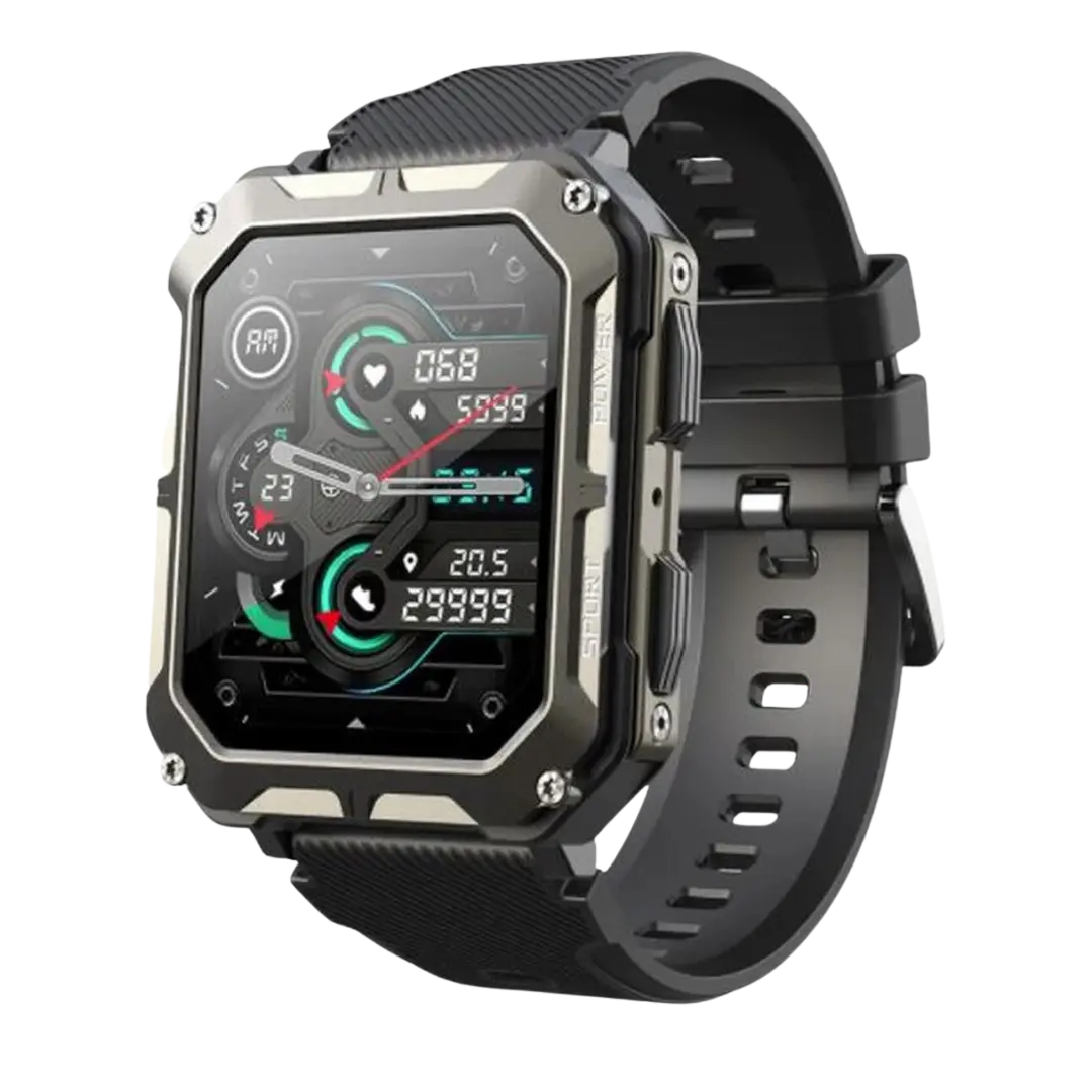 Robust Smartwatch with Heart Rate Monitor & Step Counter - EnduranceX-Black-Nora Luxe