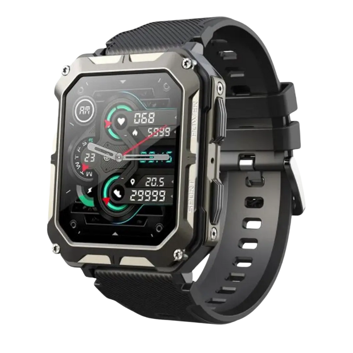 Robust Smartwatch with Heart Rate Monitor & Step Counter - EnduranceX-Black-Nora Luxe