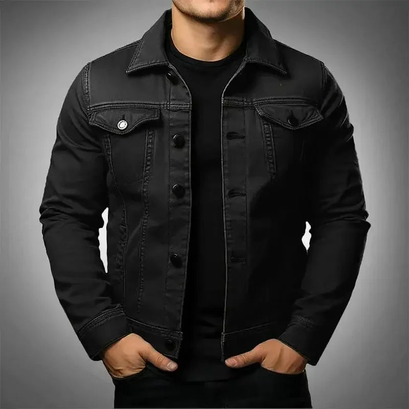 Robust & Timeless Men's Denim Jacket made from 100% Cotton - Noah-Black-XS-Nora Luxe