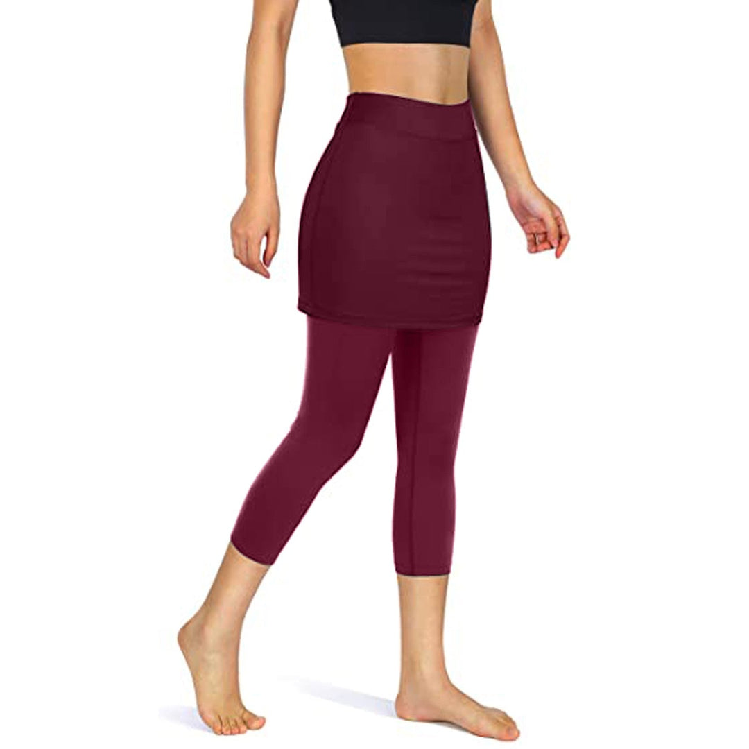 Rock leggings with practical side pockets – Mireille-Wine red-S-Nora Luxe