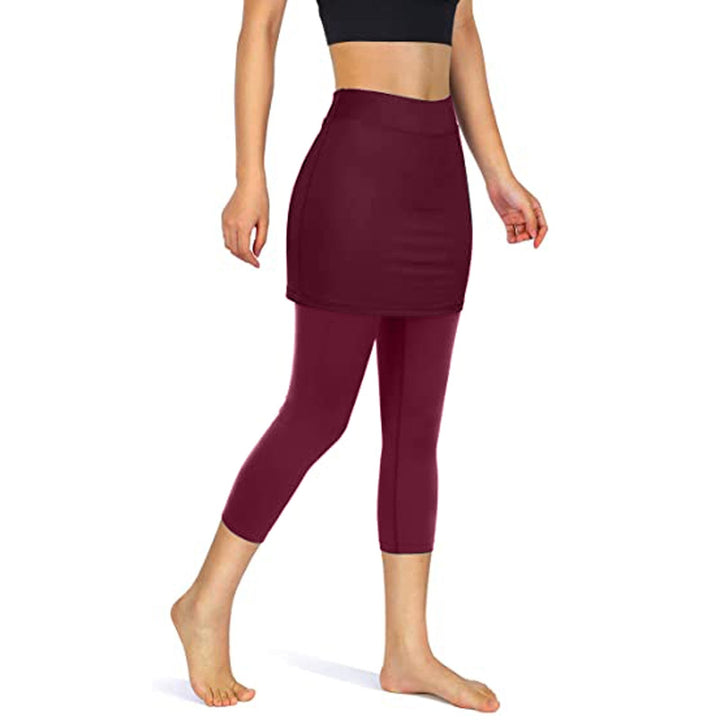 Rock leggings with practical side pockets – Mireille-Wine red-S-Nora Luxe