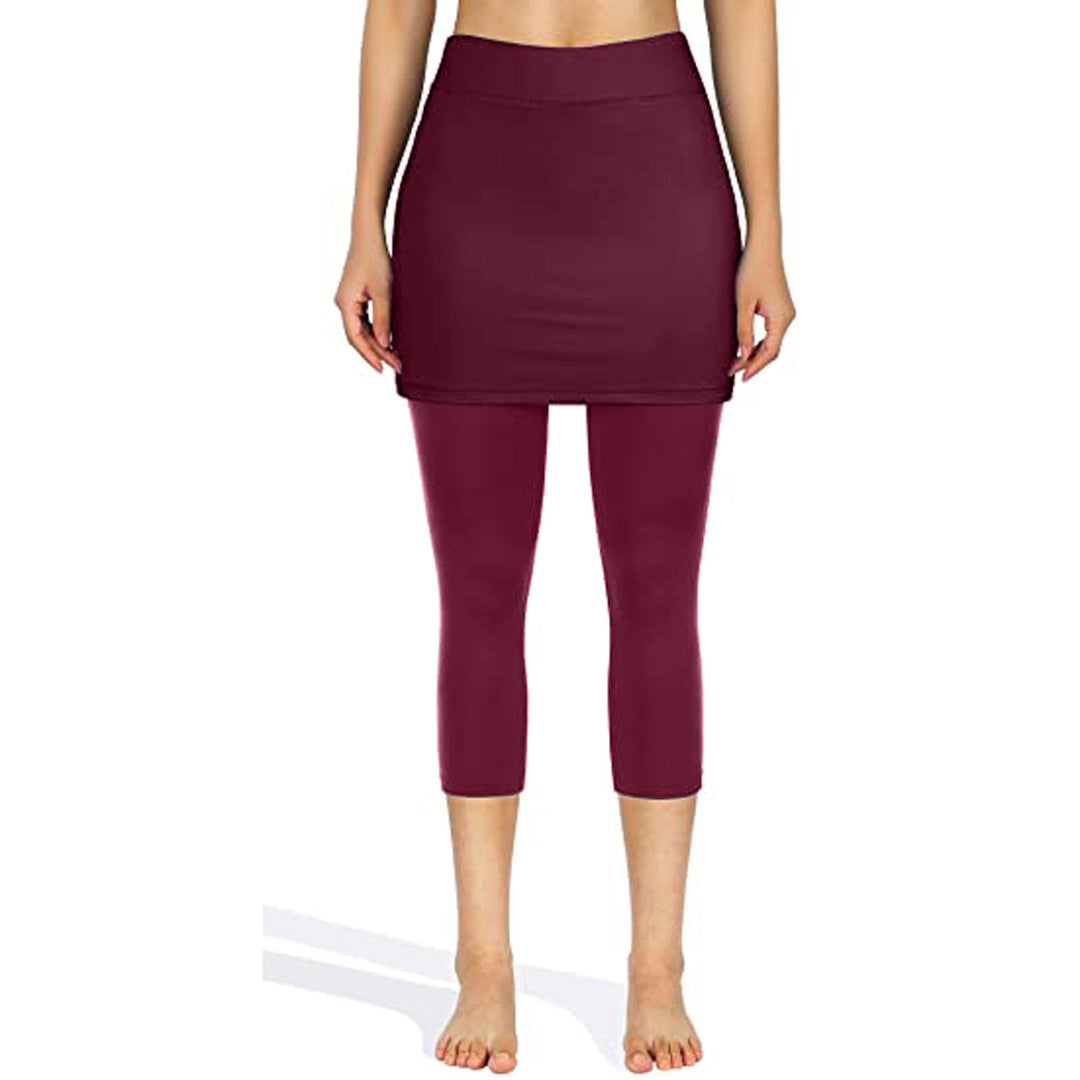 Rock leggings with practical side pockets – Mireille-Wine red-S-Nora Luxe