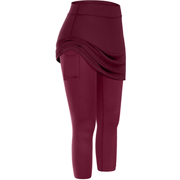 Rock leggings with practical side pockets – Mireille-Wine red-S-Nora Luxe