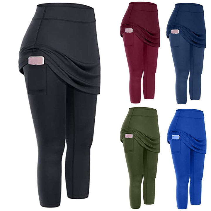 Rock leggings with practical side pockets – Mireille-Wine red-S-Nora Luxe