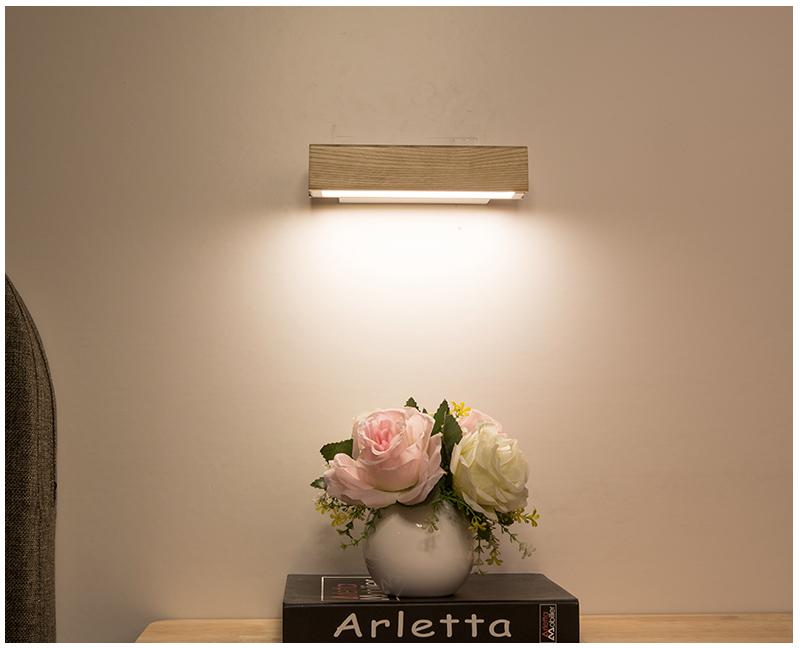 Rotatable Wooden LED Wall Lamp - Jasper-Dark Wood-Small - 8.27 × 1.97 inches-Nora Luxe
