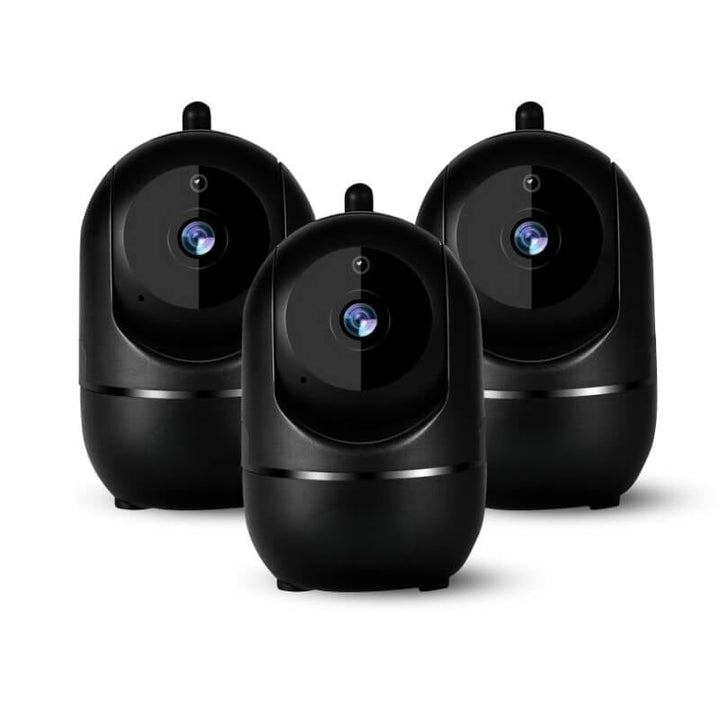 Rotating WiFi Indoor Camera – HomeView Mini-Black-3 Pack-Nora Luxe