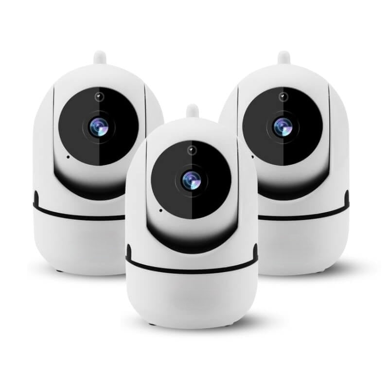 Rotating WiFi Indoor Camera – HomeView Mini-White-3 Pack-Nora Luxe