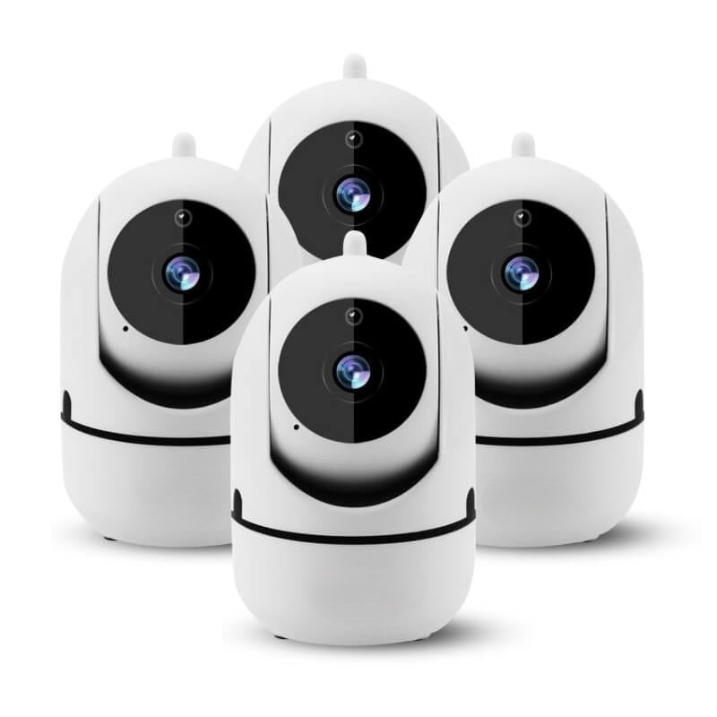 Rotating WiFi Indoor Camera – HomeView Mini-White-4 Pack-Nora Luxe