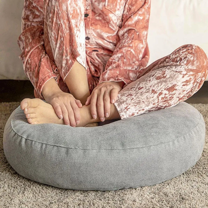 Round Meditation and Yoga Cushion - ZenCushion-Blue-16.54 in-Nora Luxe