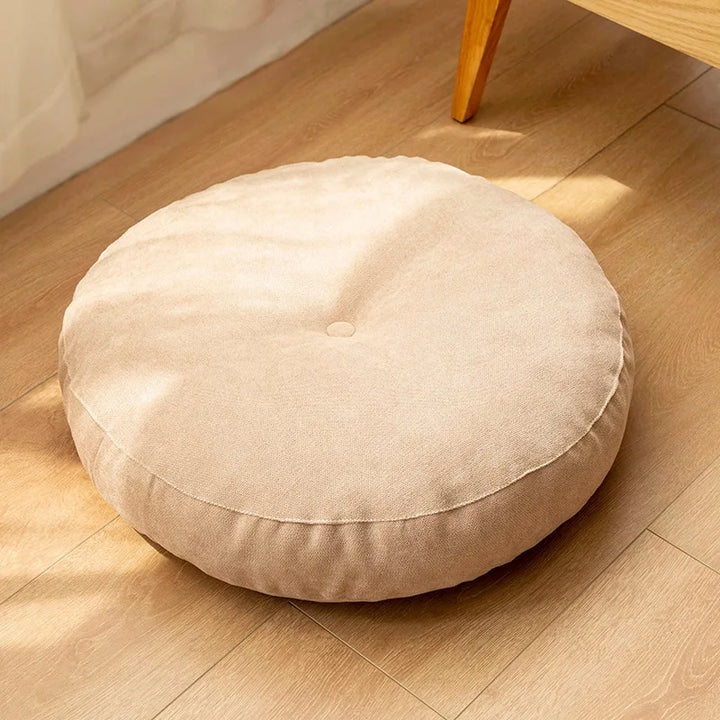 Round Meditation and Yoga Cushion - ZenCushion-Cream-16.54 in-Nora Luxe
