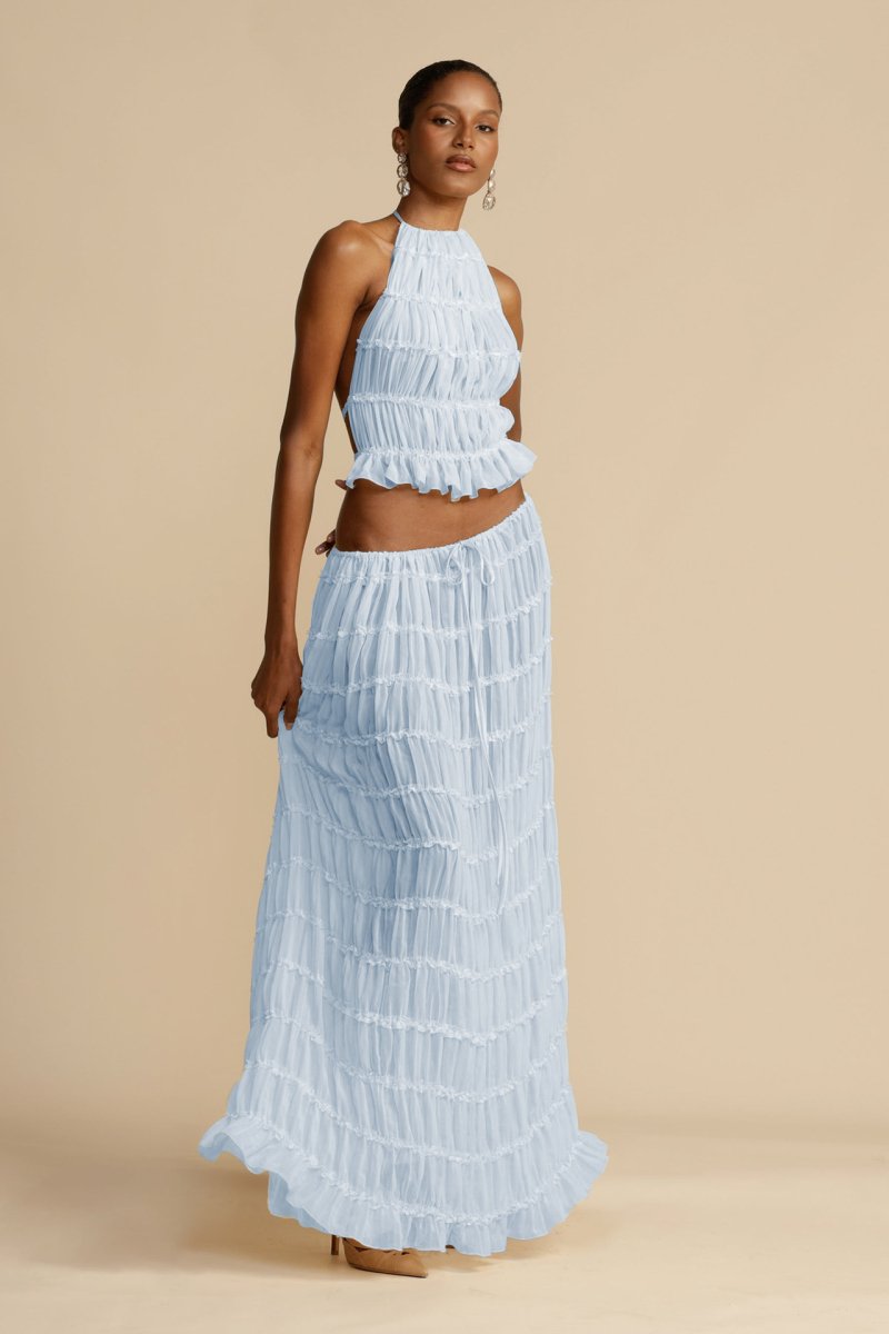 Rugless Chiffon Set – Calysta-White-S-The Livary