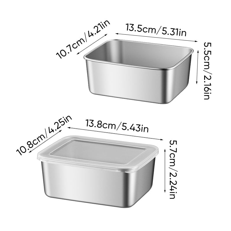 Dimension diagram of a small open container and a small lidded container with measurements marked 11