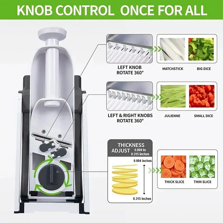 Safe 5-in-1 Vegetable Chopper (1+1 free) - VeggieChop Pro-Blue-Nora Luxe