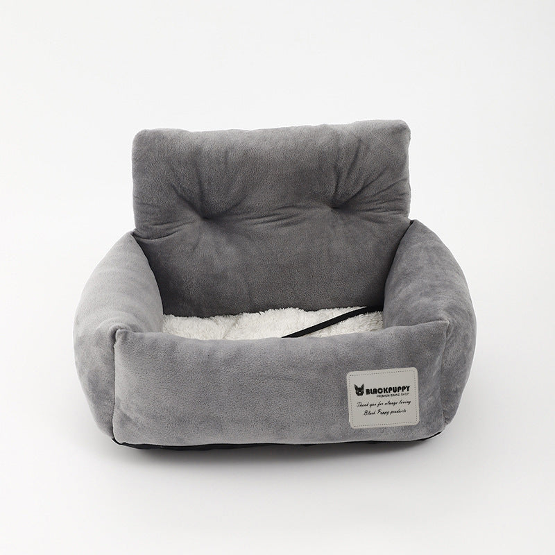 Safe Dog Car Seat - CozyCanine-Gray-S (17.32 x 13.78 x 10.63 inches)-Nora Luxe