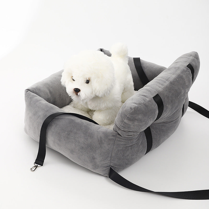 Safe Dog Car Seat - CozyCanine-Gray-S (17.32 x 13.78 x 10.63 inches)-Nora Luxe