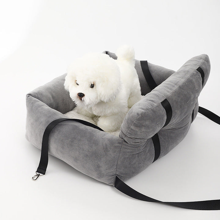 Safe Dog Car Seat - CozyCanine-Gray-S (17.32 x 13.78 x 10.63 inches)-Nora Luxe
