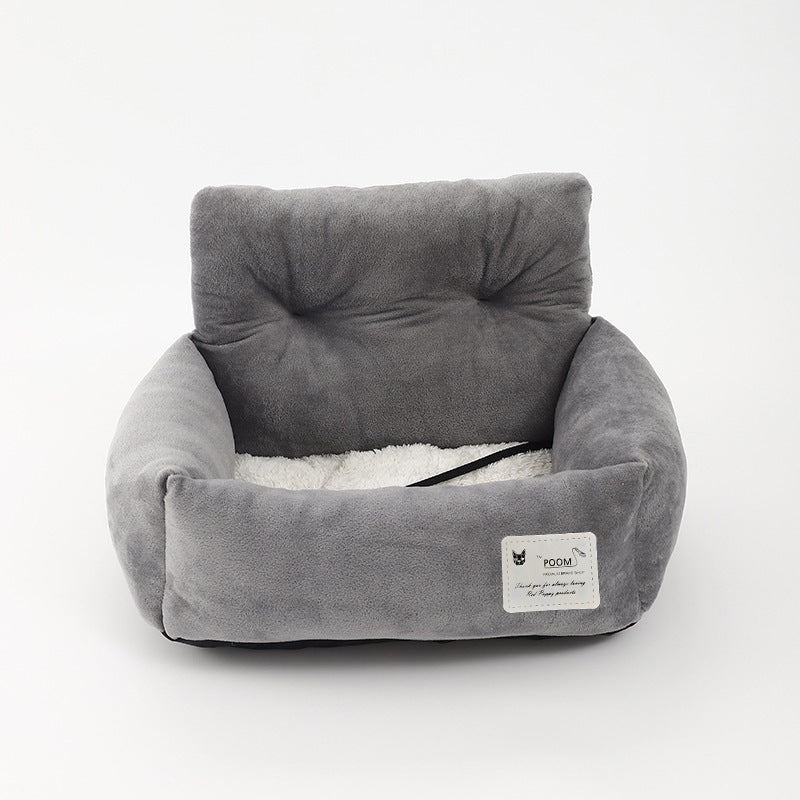 Safe Dog Car Seat - CozyCanine-Gray-S (17.32 x 13.78 x 10.63 inches)-Nora Luxe