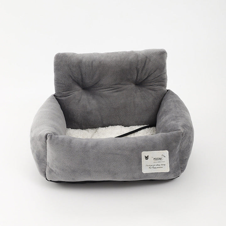 Safe Dog Car Seat - CozyCanine-Gray-S (17.32 x 13.78 x 10.63 inches)-Nora Luxe