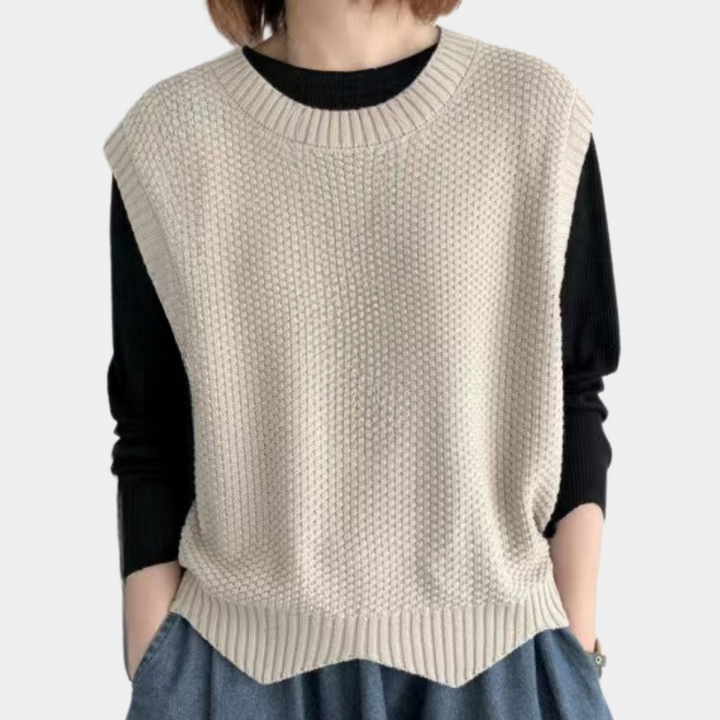 Sala - Hip Knitted Cardigan for Women-Apricot-XS-Nora Luxe