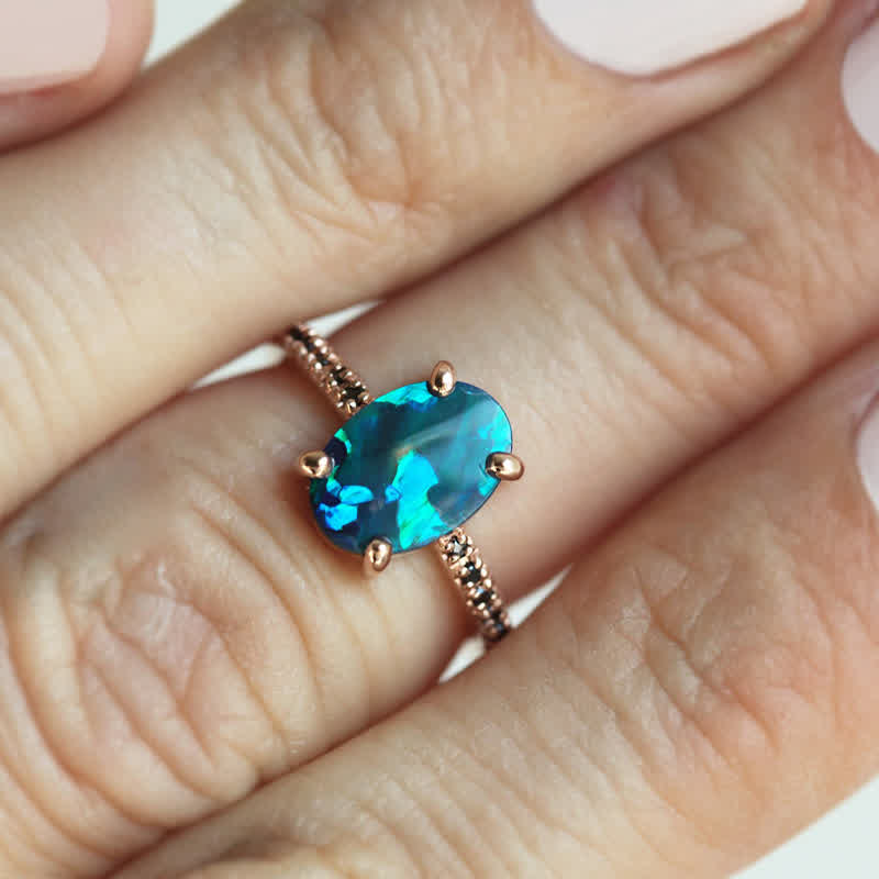 Sapphire and Opal 3-piece Ring Set - Isabella-2.01 in-Nora Luxe