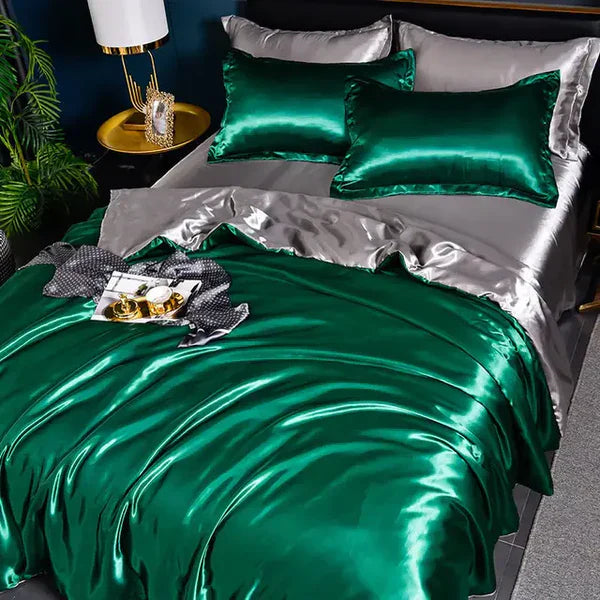 Satin Duvet Cover - Velora-78.74 × 90.55 in (2.0m Bed)-A-1-Nora Luxe