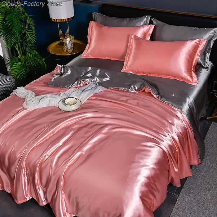 Satin Duvet Cover - Velora-78.74 × 90.55 in (2.0m Bed)-A-1-Nora Luxe