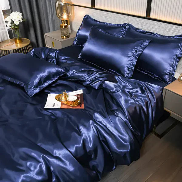 Satin Duvet Cover - Velora-78.74 × 90.55 in (2.0m Bed)-A-1-Nora Luxe