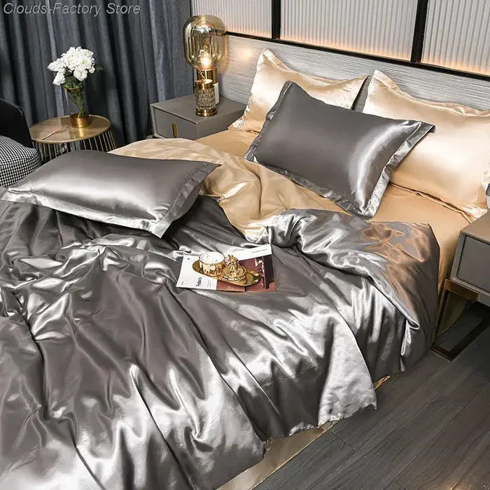 Satin Duvet Cover - Velora-78.74 × 90.55 in (2.0m Bed)-A-1-Nora Luxe