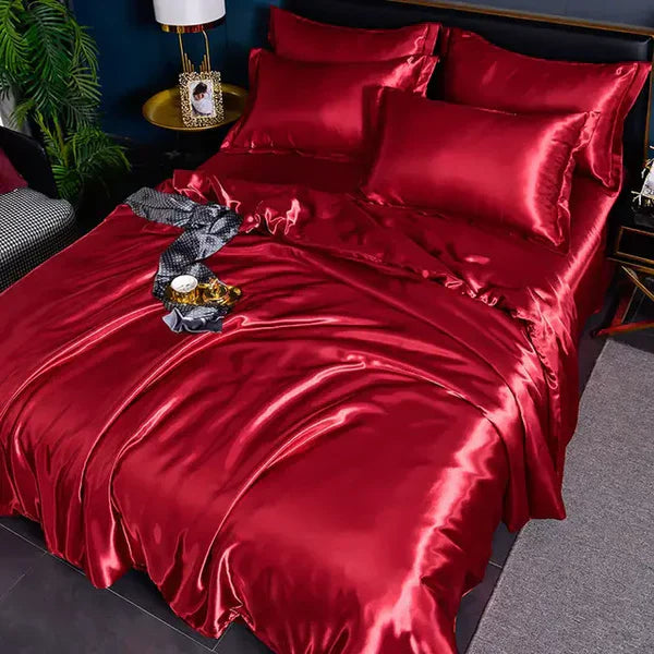Satin Duvet Cover - Velora-78.74 × 90.55 in (2.0m Bed)-A-15-Nora Luxe