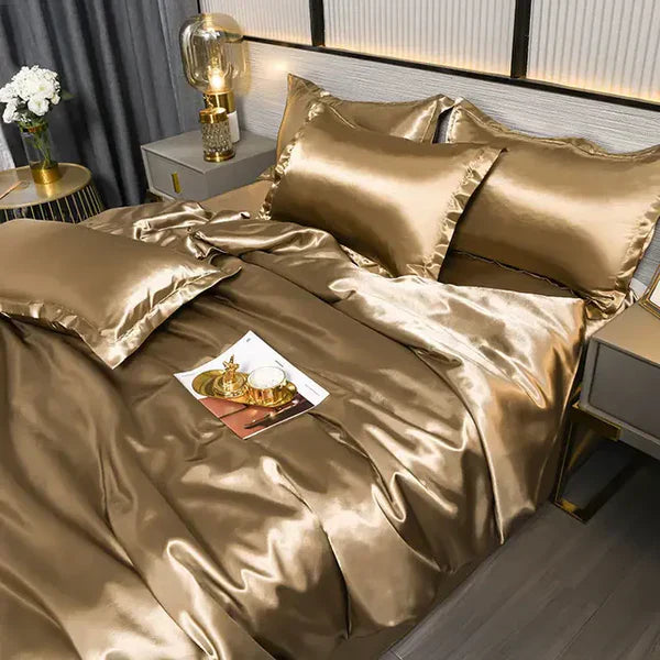 Satin Duvet Cover - Velora-78.74 × 90.55 in (2.0m Bed)-A-16-Nora Luxe