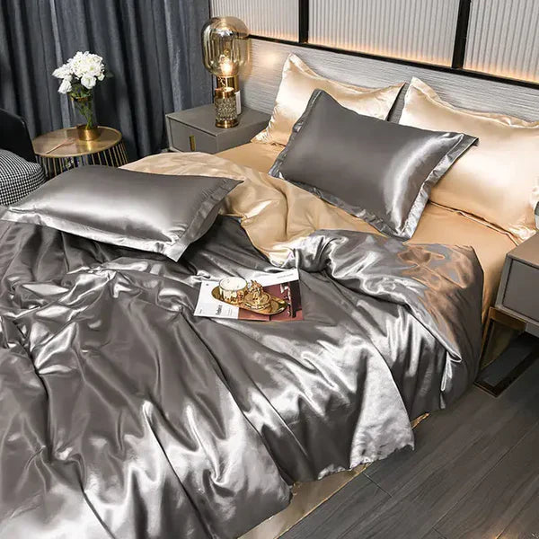 Satin Duvet Cover - Velora-78.74 × 90.55 in (2.0m Bed)-A-18-Nora Luxe