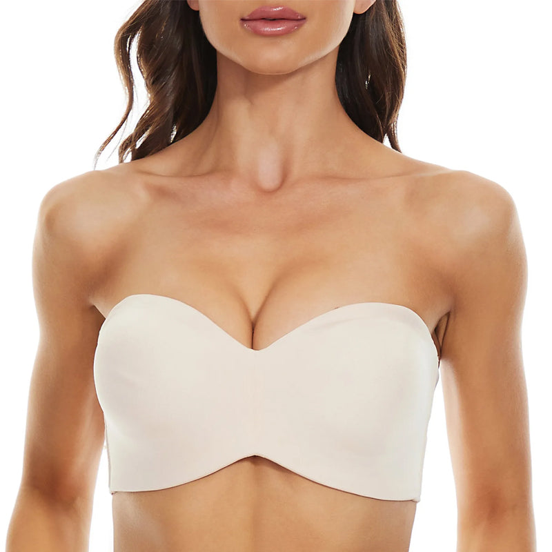 Seamless bandeau bra with removable straps – Camille-Beige-30-B-Nora Luxe