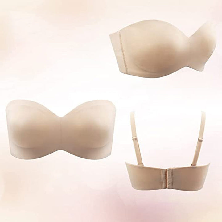 Seamless bandeau bra with removable straps – Camille-Black-30-B-Nora Luxe