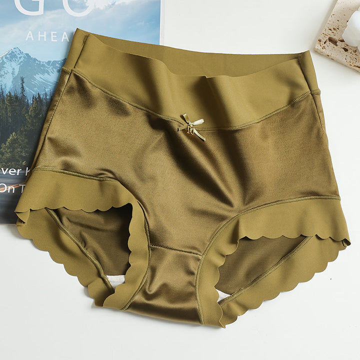 Seamless Satin Ladies' Briefs - Emliy-Green-5+5 FREE! (10-Pack)-M (88 – 132 lbs)-Nora Luxe