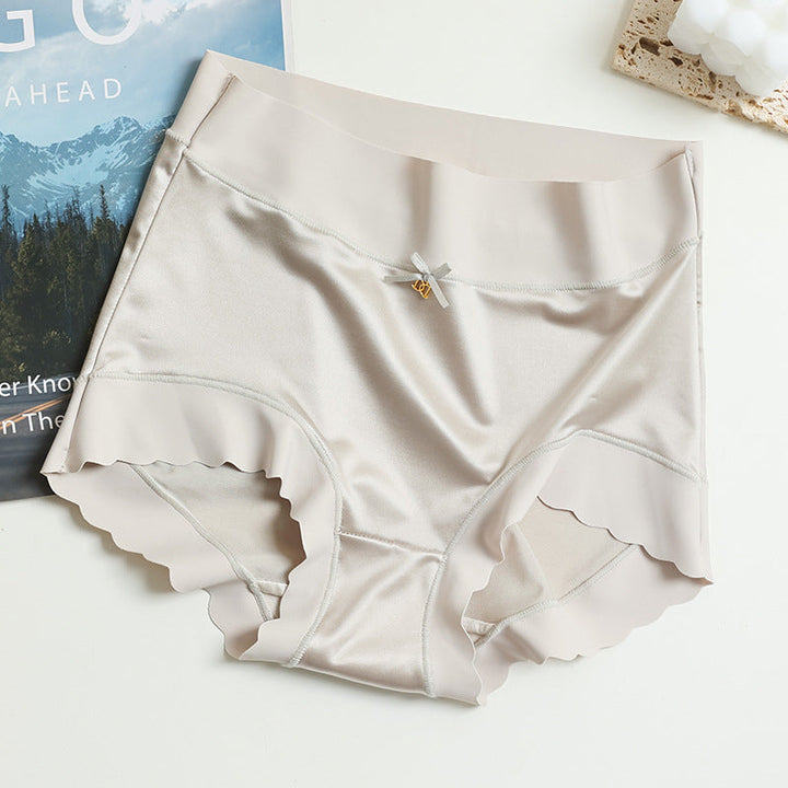Seamless Satin Ladies' Briefs - Emliy-Light grey-5+5 FREE! (10-Pack)-M (88 – 132 lbs)-Nora Luxe