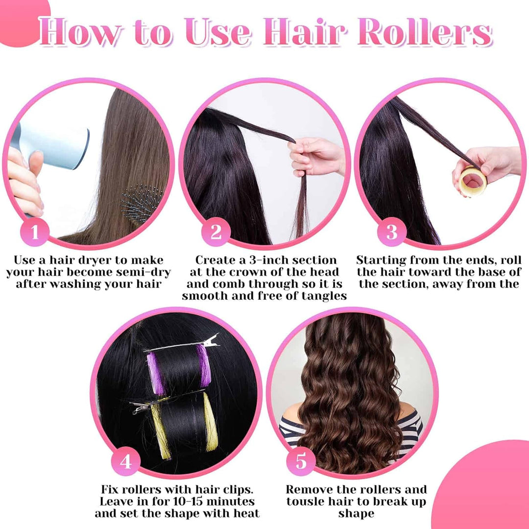 Self-adhesive Hair Rollers Set – Multicolored Curling Pins-Multicolored A-Nora Luxe