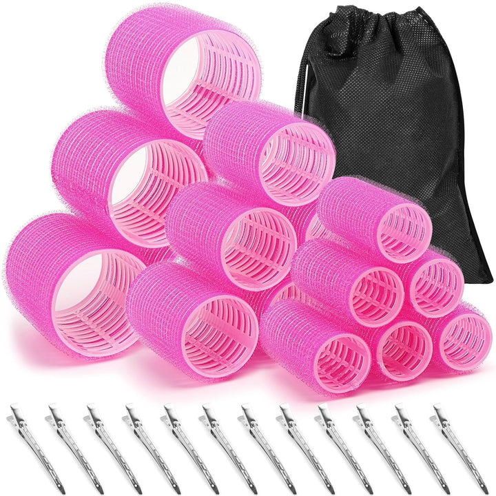 Self-adhesive Hair Rollers Set – Multicolored Curling Pins-Pink-Nora Luxe