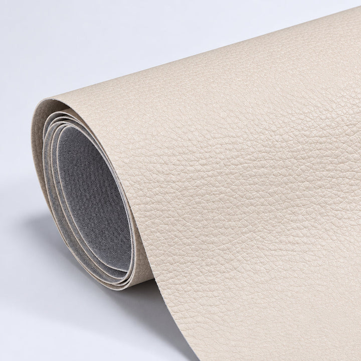 Self-Adhesive Leather Repair Patch cream grained patch roll with gray backing.