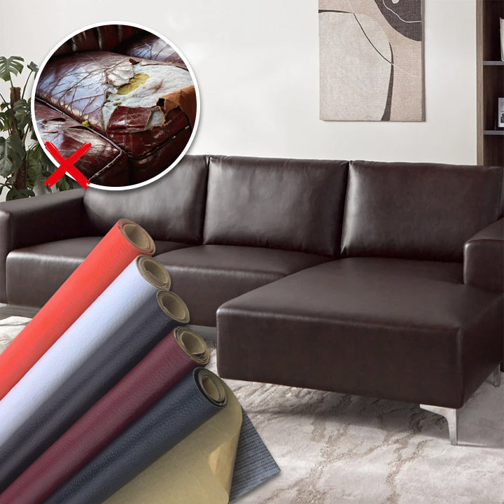 Self-Adhesive Leather Repair Patch rolls in dark brown and other colours.