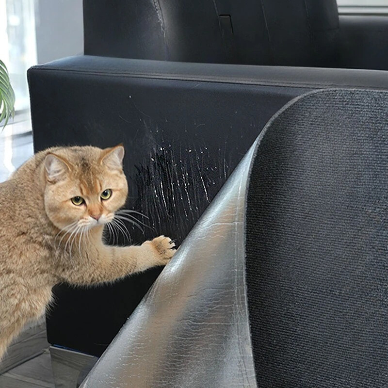 Self-Adhesive Scratching Mat for Cats (Buy 2, Get 1 Free) – ScratchStop-Gray (Buy 2 get 1 Free)-11.8 × 11.8 in-Nora Luxe